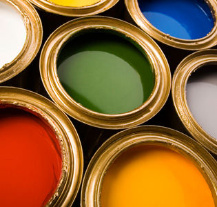 Paint buckets on the floor in a home in NYC 
